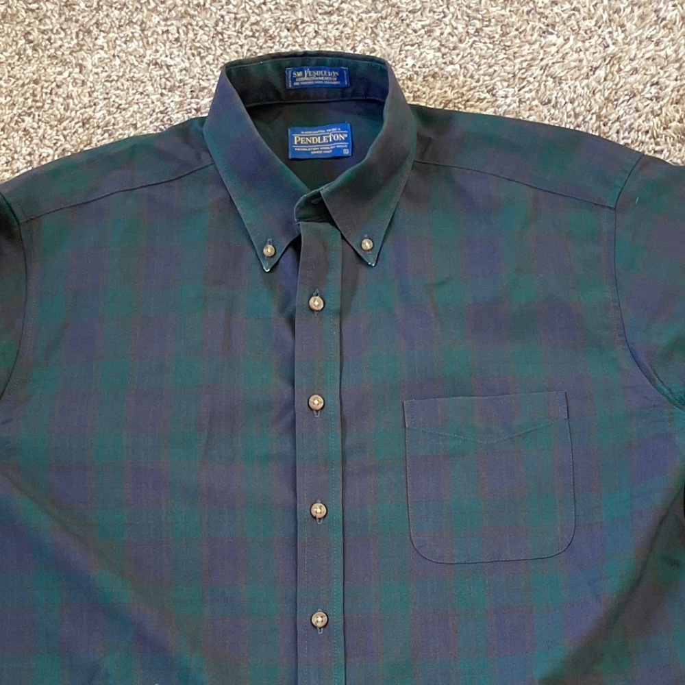 Pendleton Sir Pendleton Mens Large Plaid Button D… - image 1